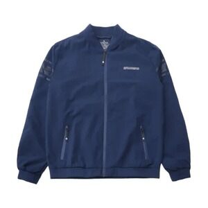 Rawgear Reflective Line Bomber Jacket Navy Blue Lightweight Long Sleeve L
